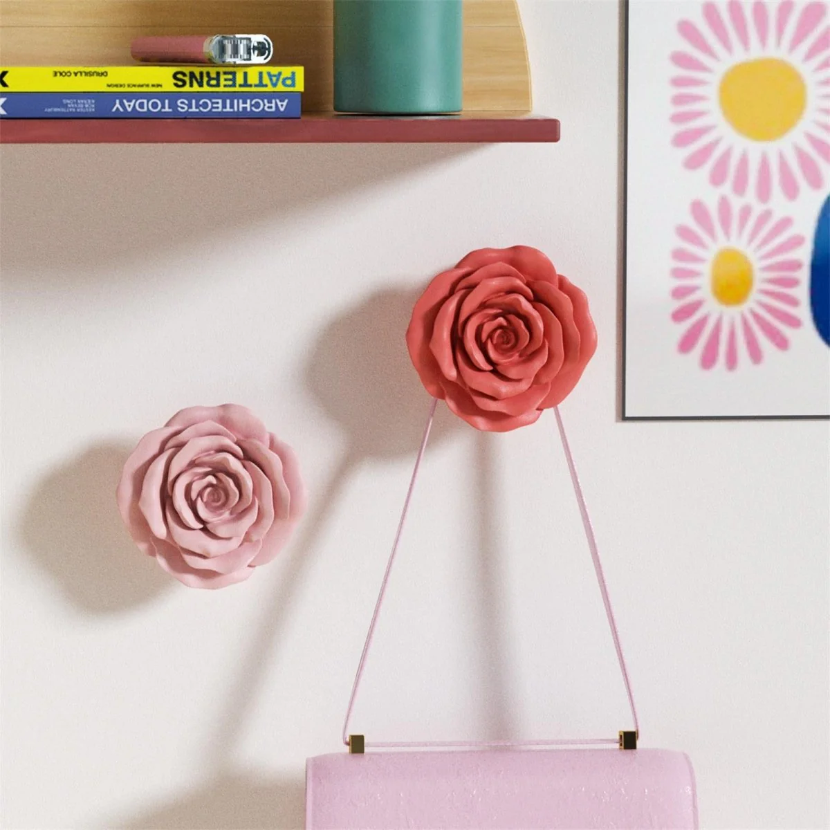 Rose Flora Kiss Wall Cloth Coat Hook Silicone Mold - Image 4