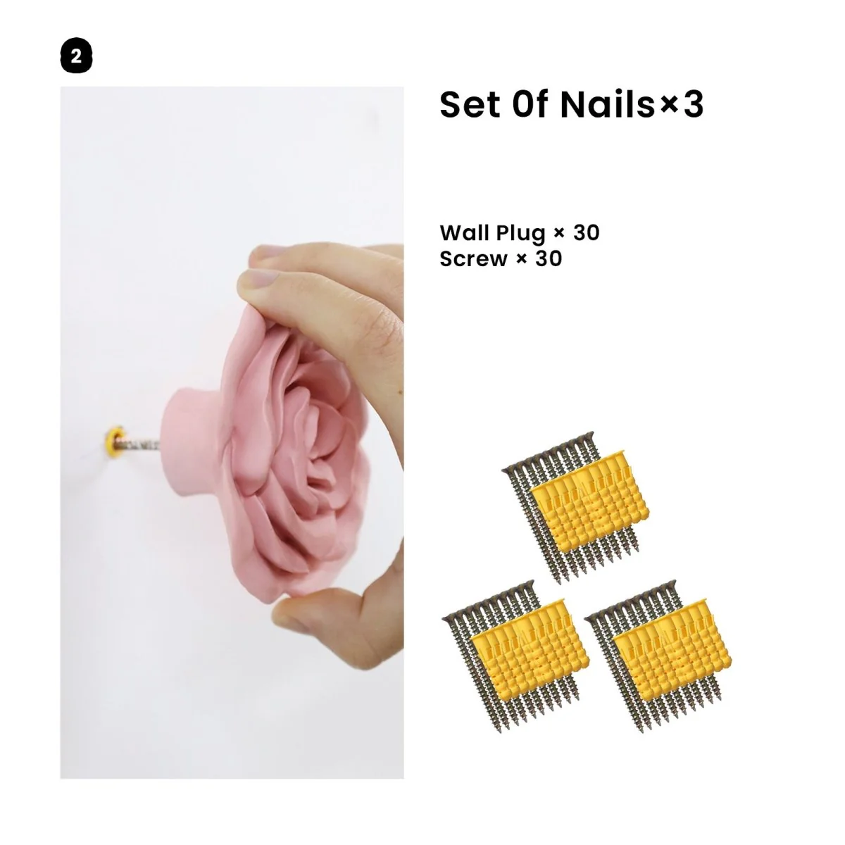 Rose Flora Kiss Wall Cloth Coat Hook Silicone Mold - Image 9
