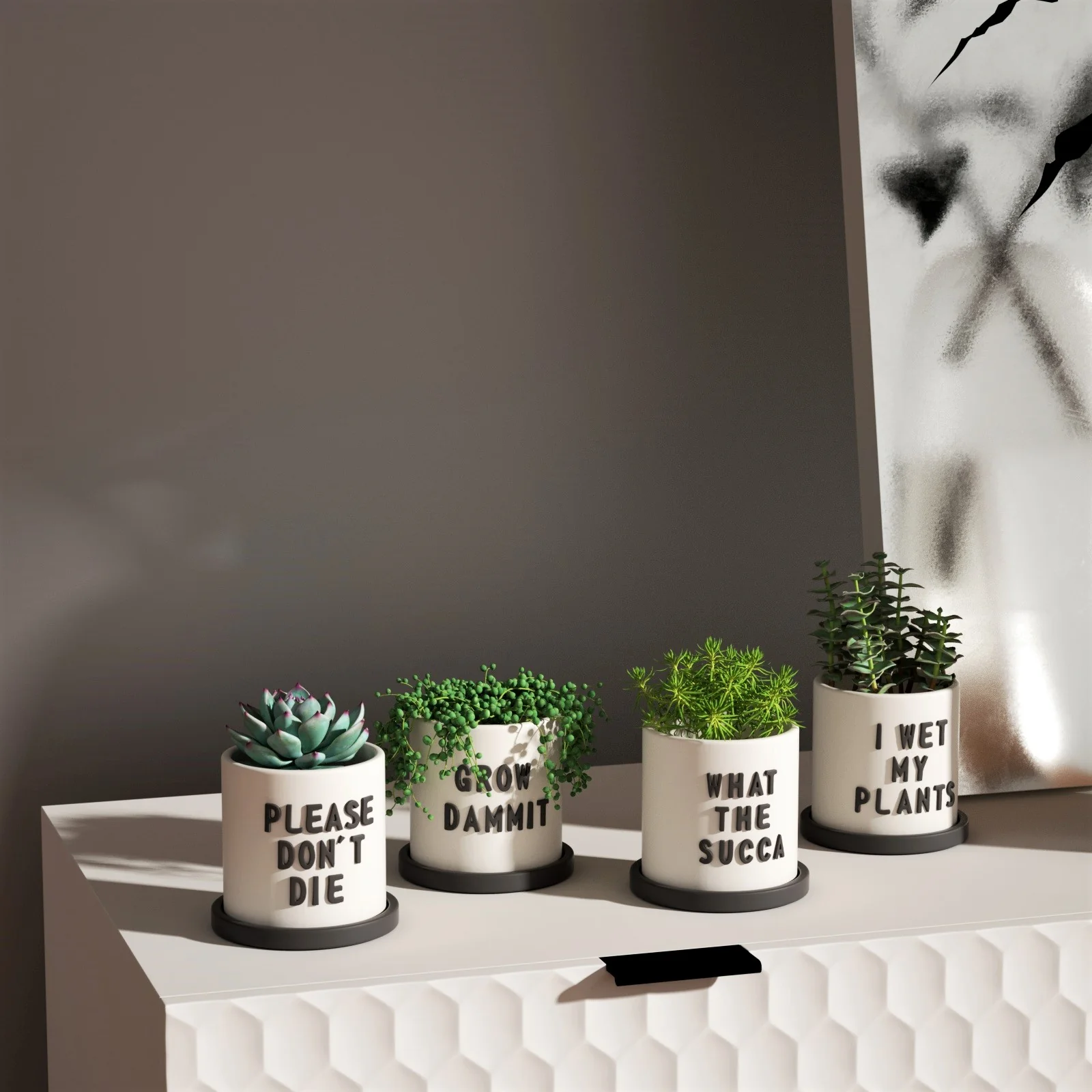 Love Grows Here Concrete Plant Pot Silicone Mold - Image 3