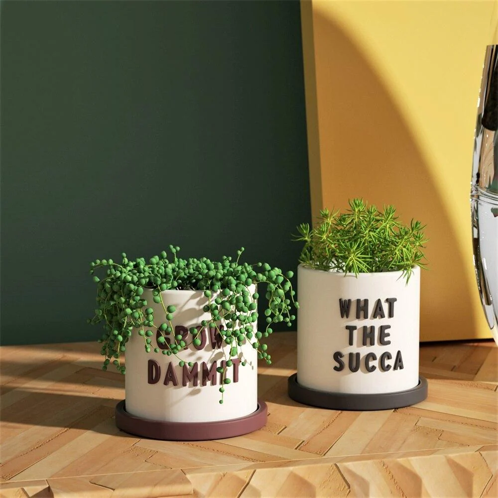Love Grows Here Concrete Plant Pot Silicone Mold - Image 5