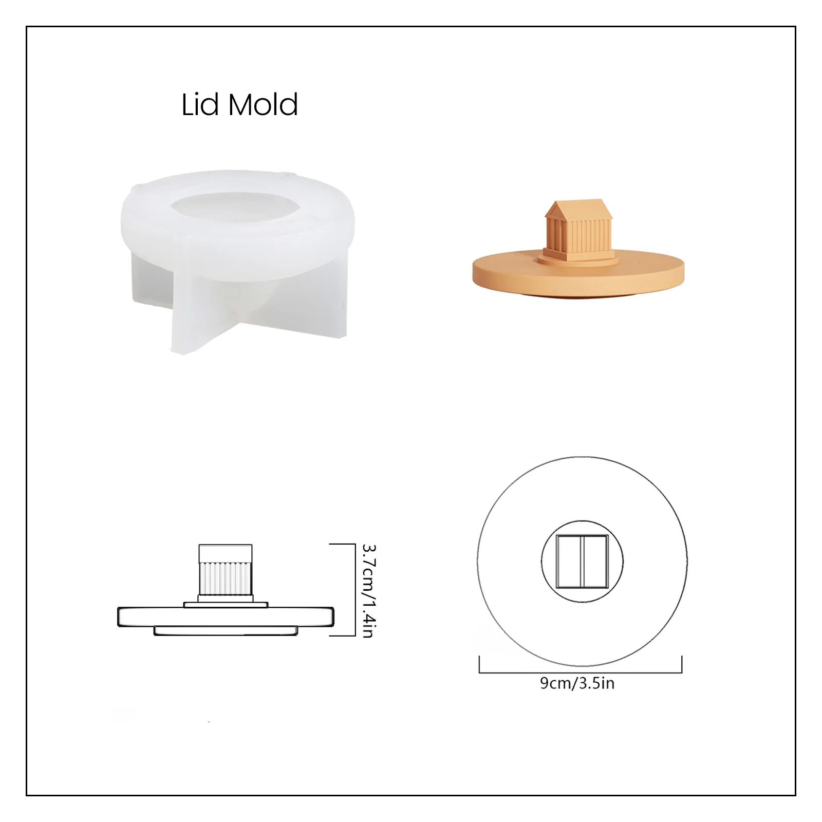 Architectural Sculpture Candle Jar with Lid Silicone Mold - Image 14
