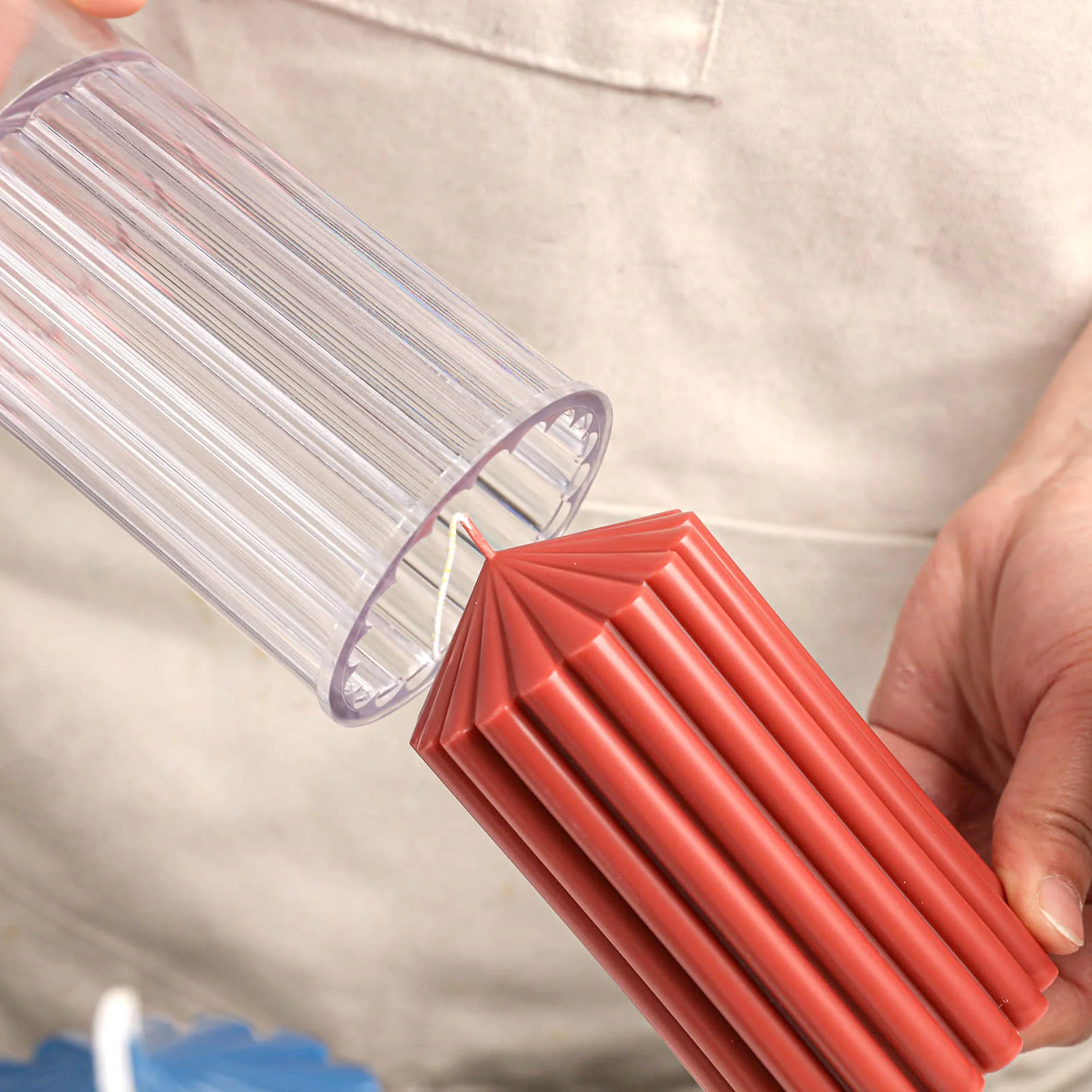 Serene Fluted Acrylic Pillar Candle Mold - Image 5