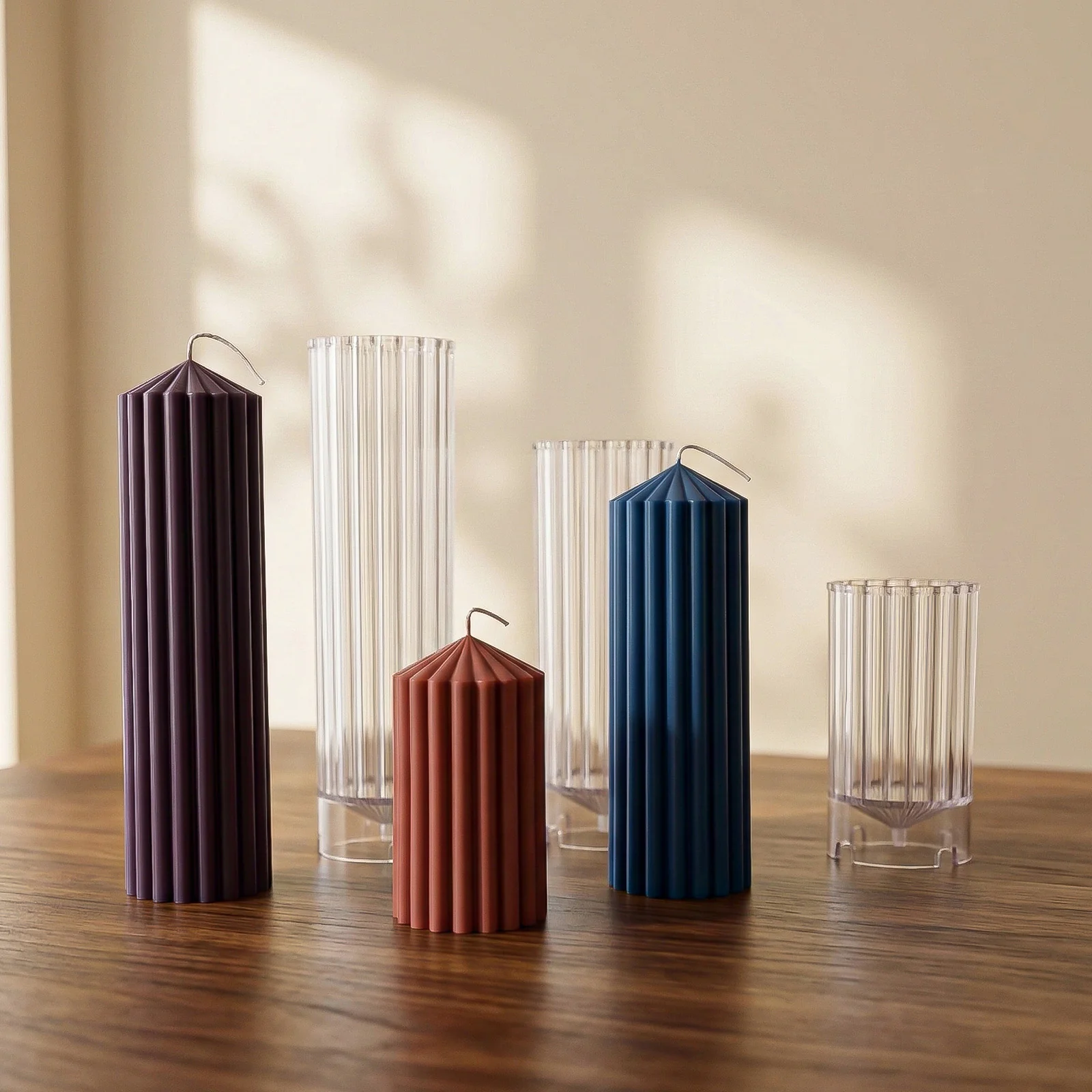 Serene Fluted Acrylic Pillar Candle Mold - Image 6