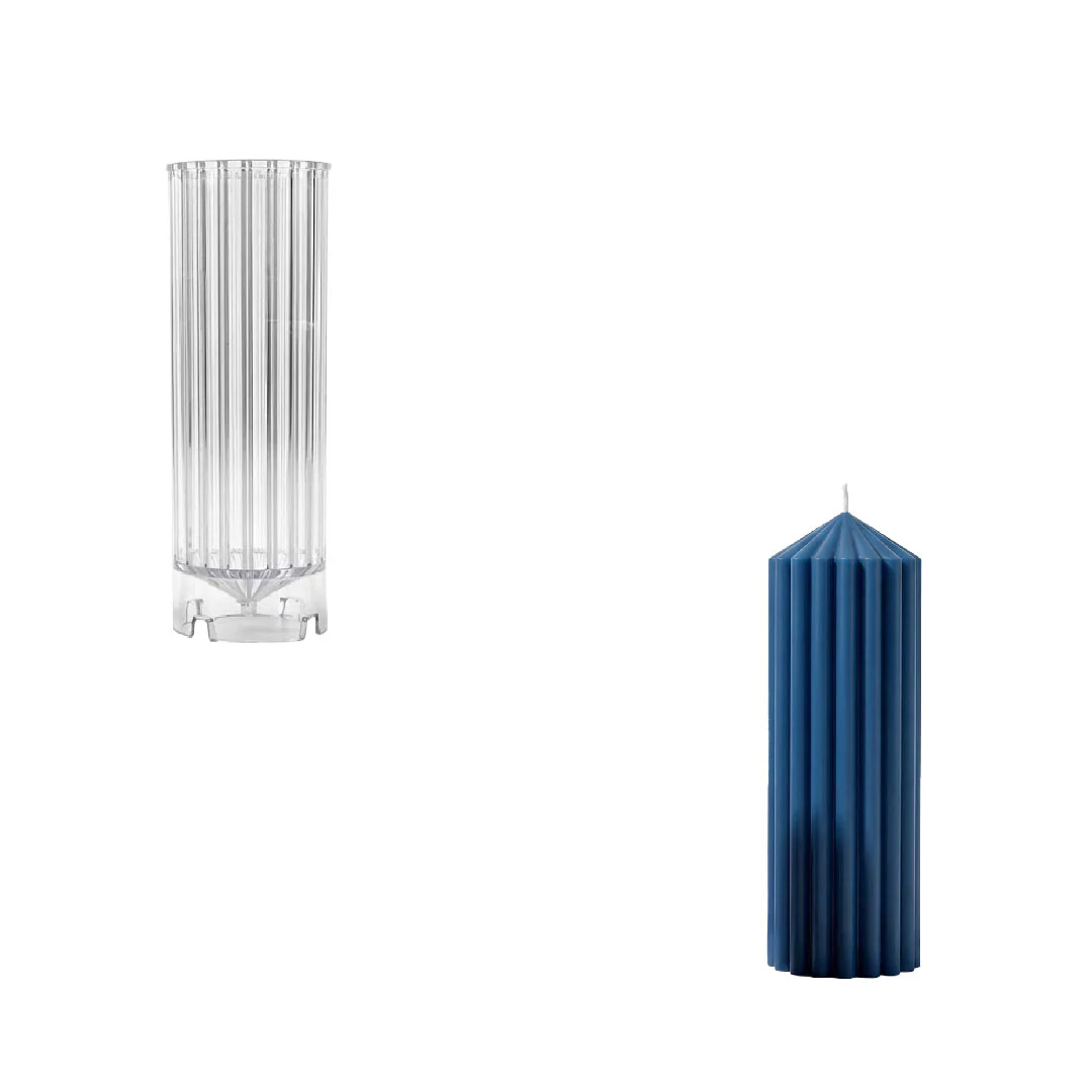 Serene Fluted Acrylic Pillar Candle Mold - Image 8