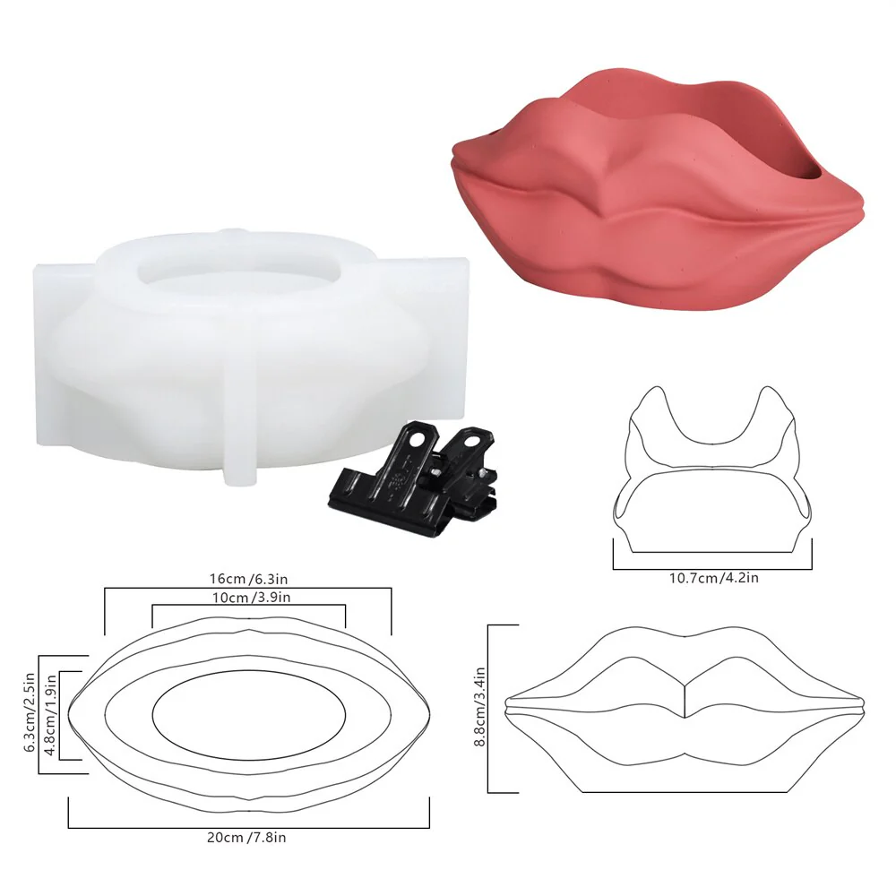 Sexy Lip Concrete Plant Pot Silicone Mold - Image 7