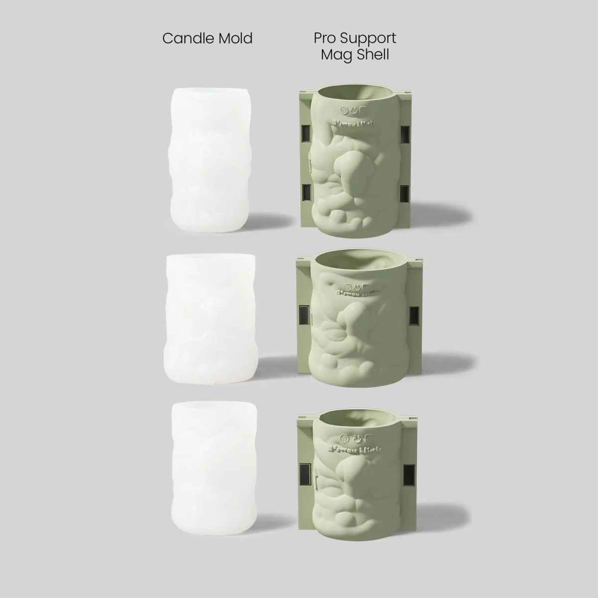 Double-sided Scary Ghost Face Pillar Candle Silicone Mold Collection for Halloween - Image 12