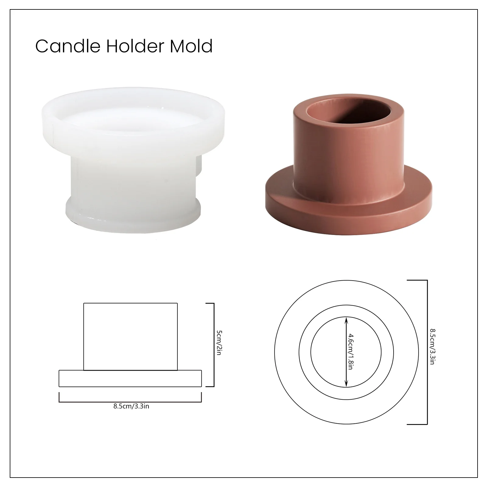 Simple Cylindrical Tealight Candle Holder Silicone Mold - Image 9