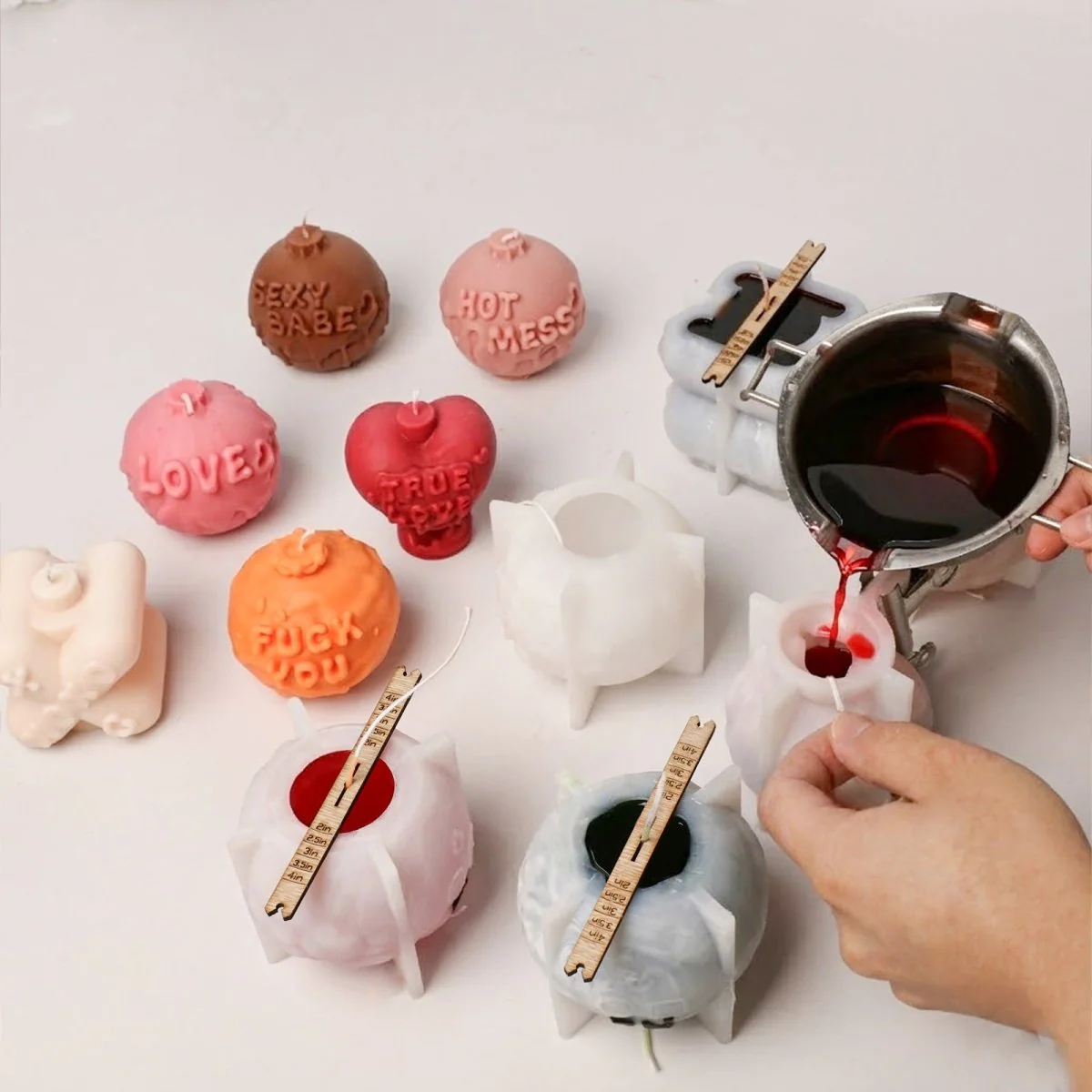 Small Boomy Love Candle Silicone Mold Collection - Image 3