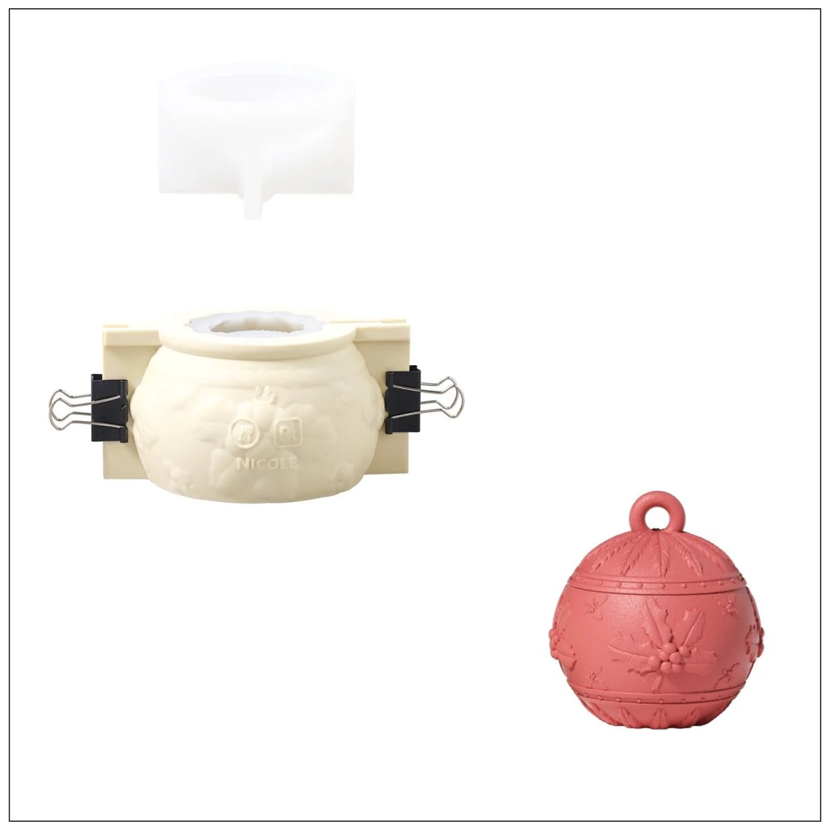 3oz Christmas Charm Bauble Light Candle Jar Silicone Mold - Image 12