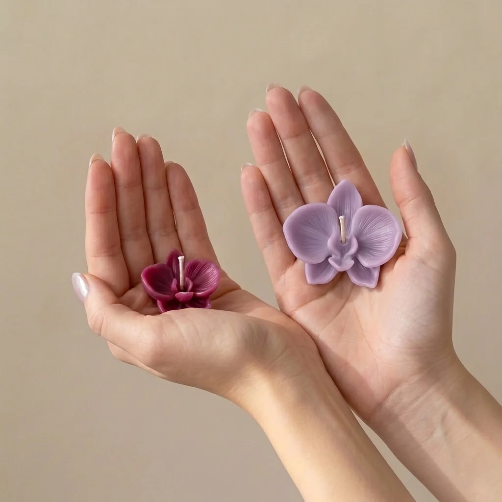 Small Dreamy Orchid Candle Silicone Mold - Image 6