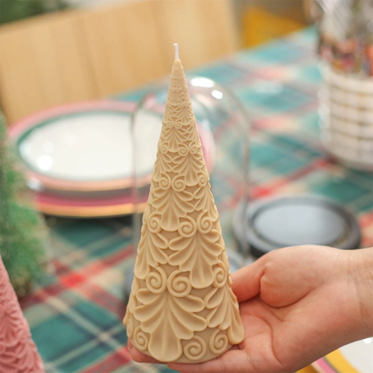 Relief Christmas Tree Candle Silicone Mold - Image 8