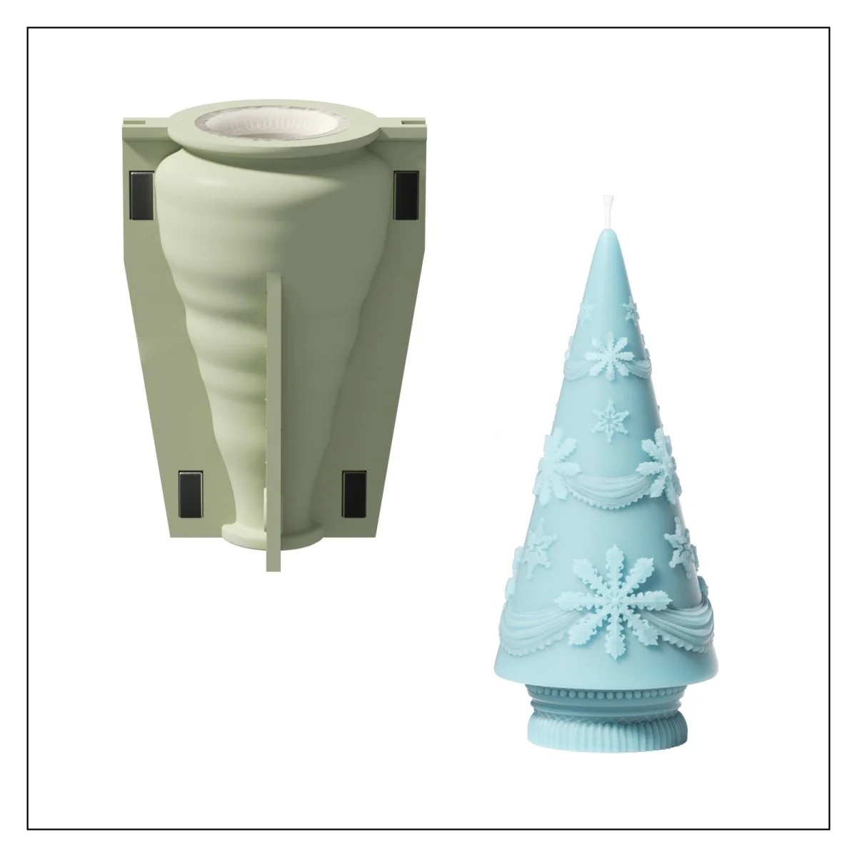 Winter Whimsy Snowflake Christmas Tree Silicone Mold Collection - Image 11