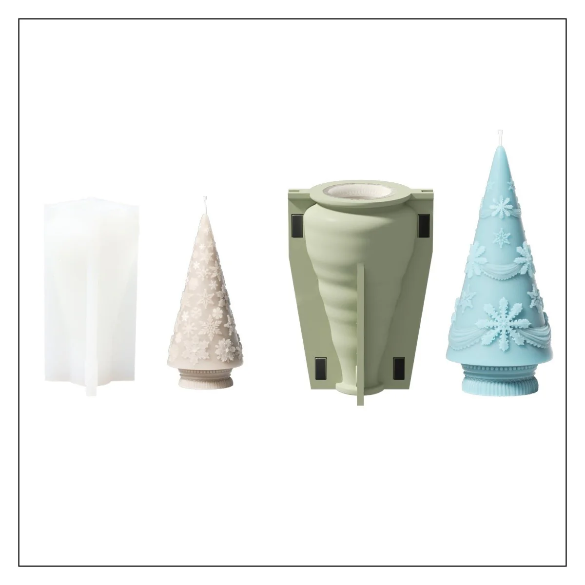 Winter Whimsy Snowflake Christmas Tree Silicone Mold Collection - Image 13