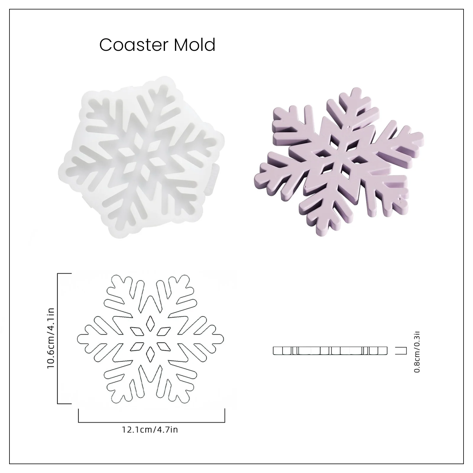 Christmas Snowflakes Shape Coaster Silicone Mold - Image 10