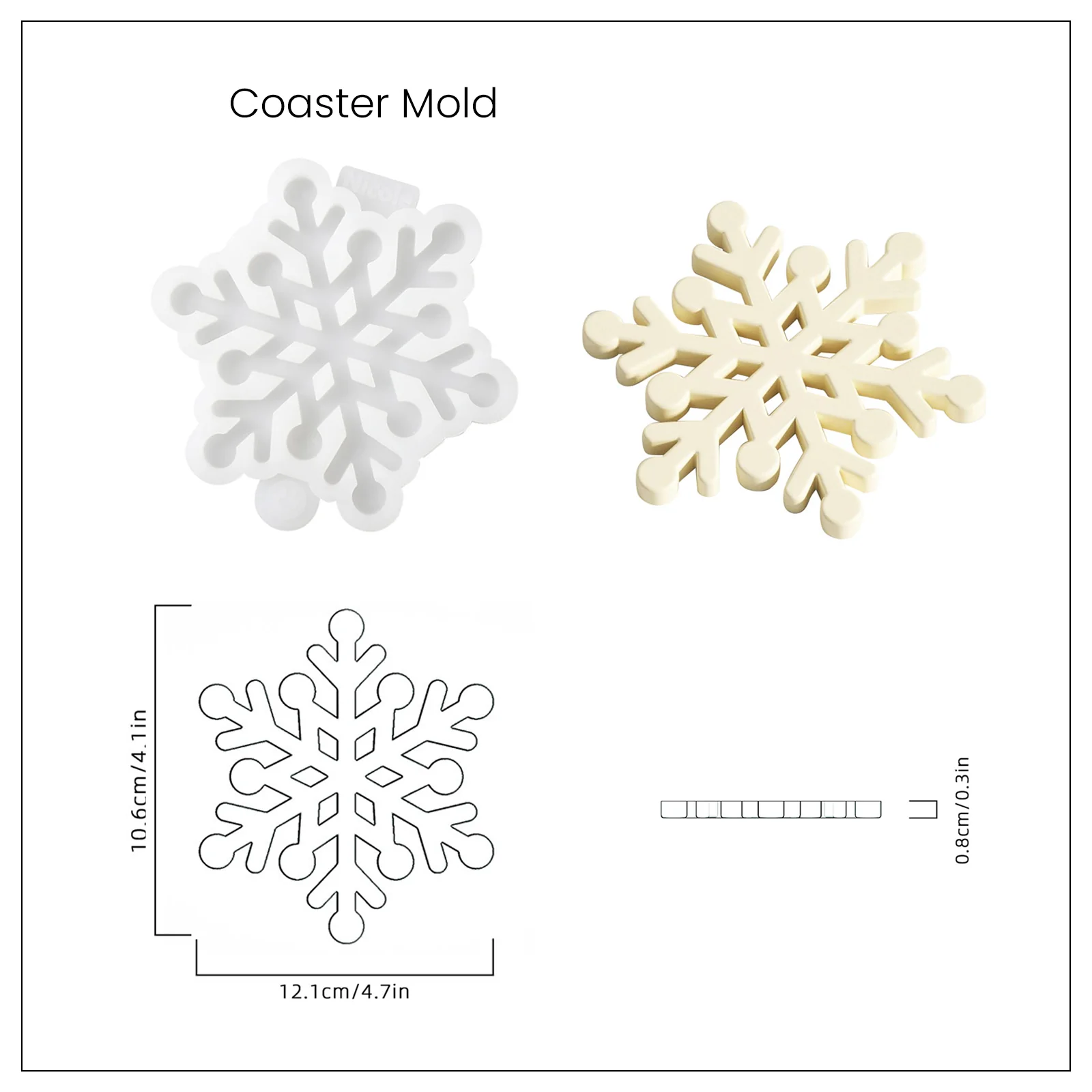Christmas Snowflakes Shape Coaster Silicone Mold - Image 12