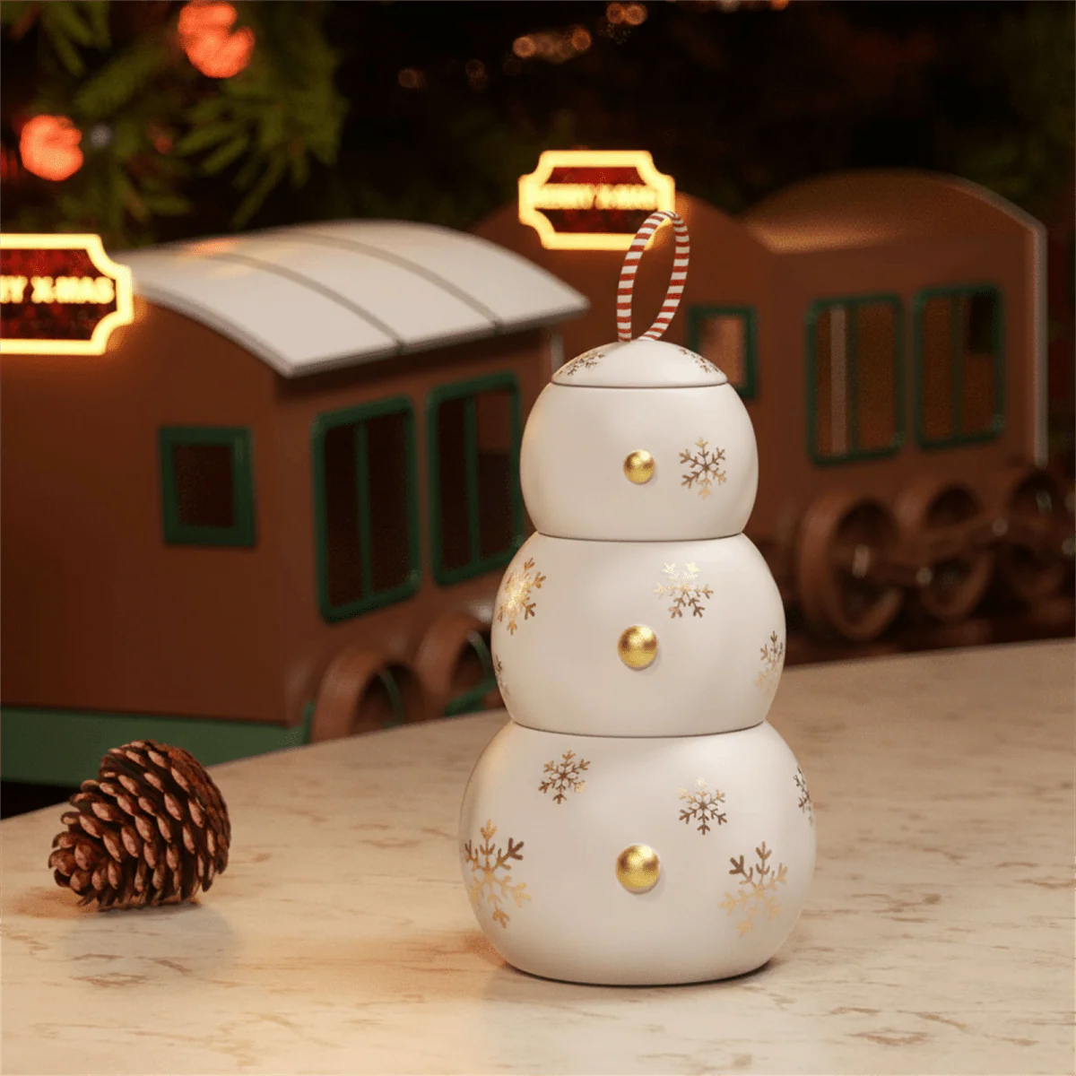 Chubby Snowman Stacking Candle Jar Silicone Mold - Image 7