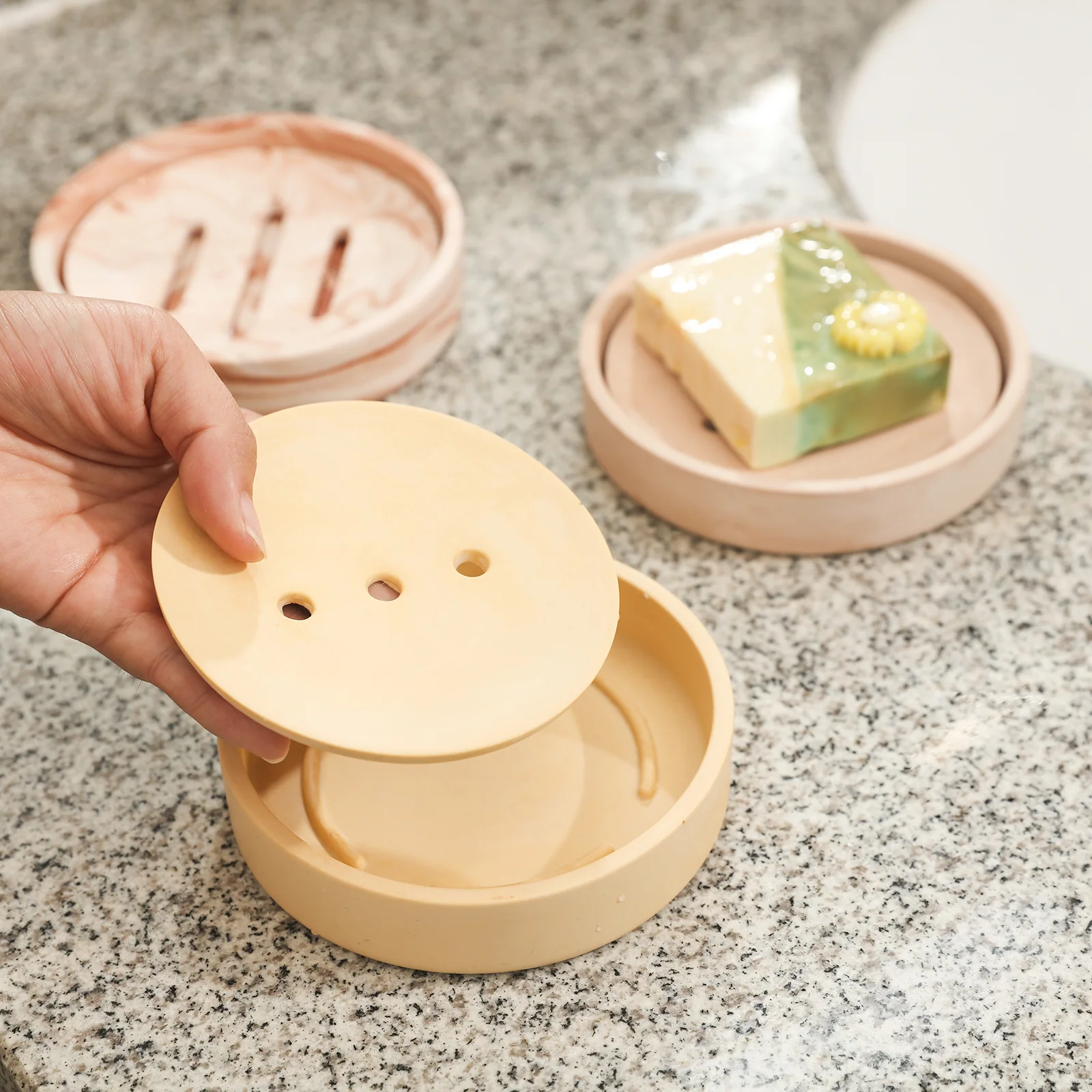 Round Detach & Drain Soap Dish Silicone Mold - Image 6