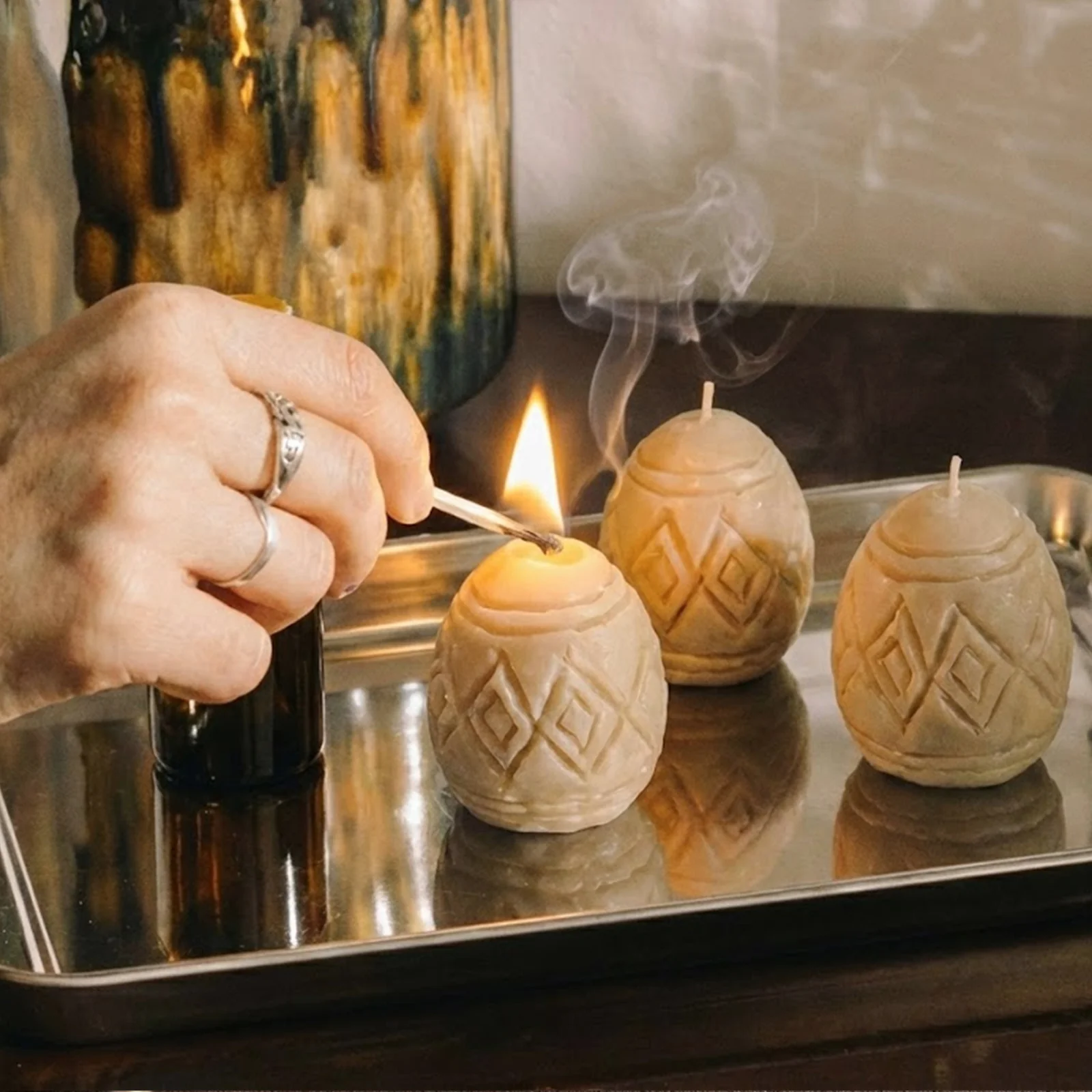 Classic Patterned Egg Cluster Candle Silicone Mold - Image 4