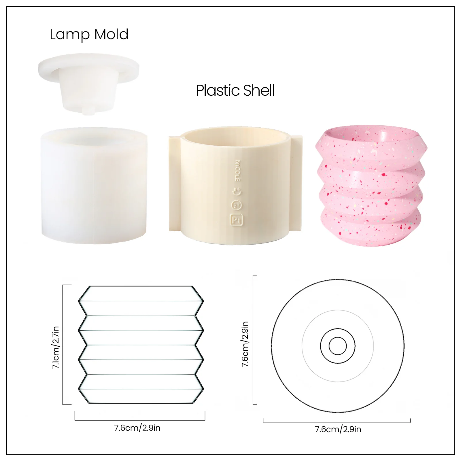 Spiral Table Lamp Silicone Mold and Accessories - Image 10