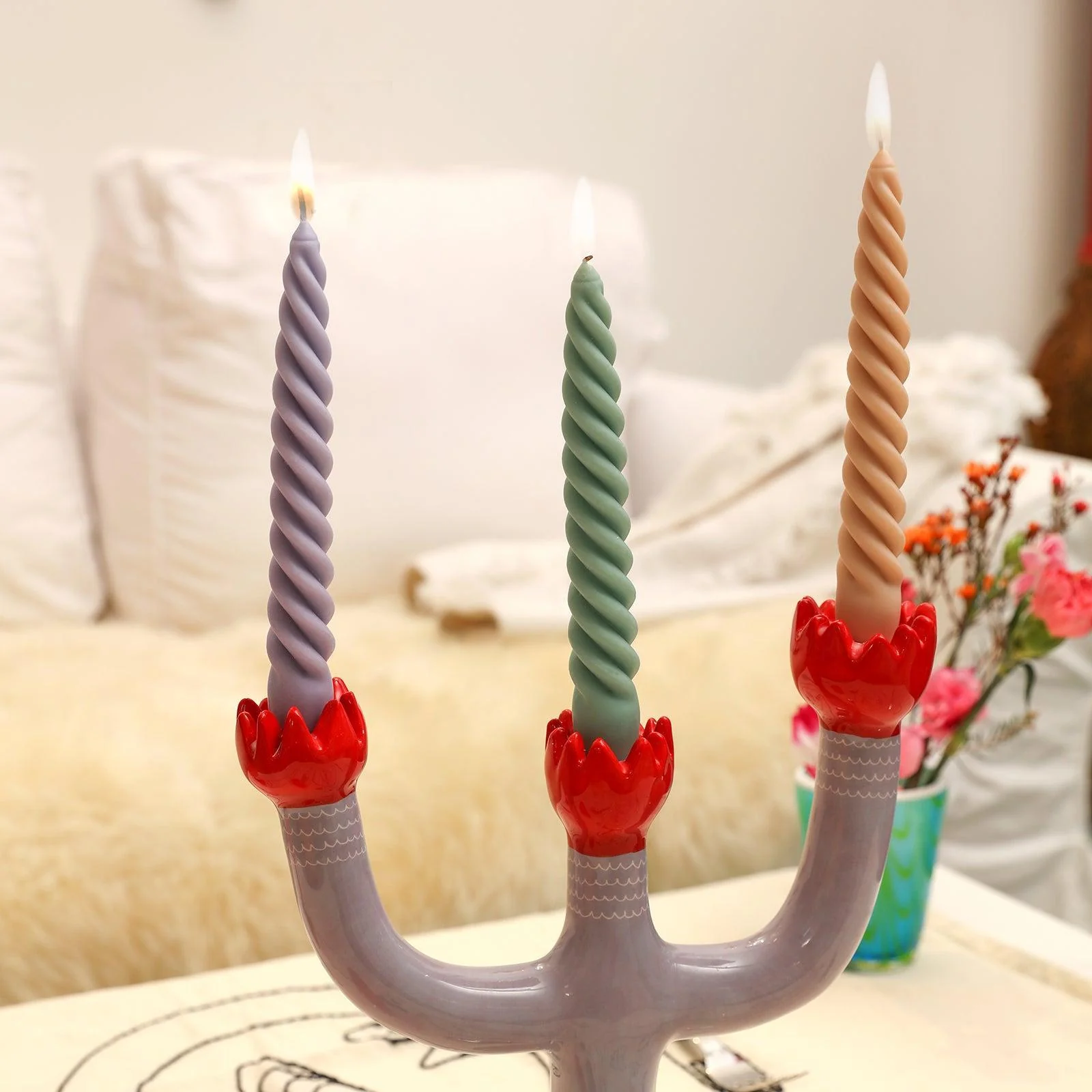 Thin Braided Spiral Taper Candle Silicone Mould - Image 4