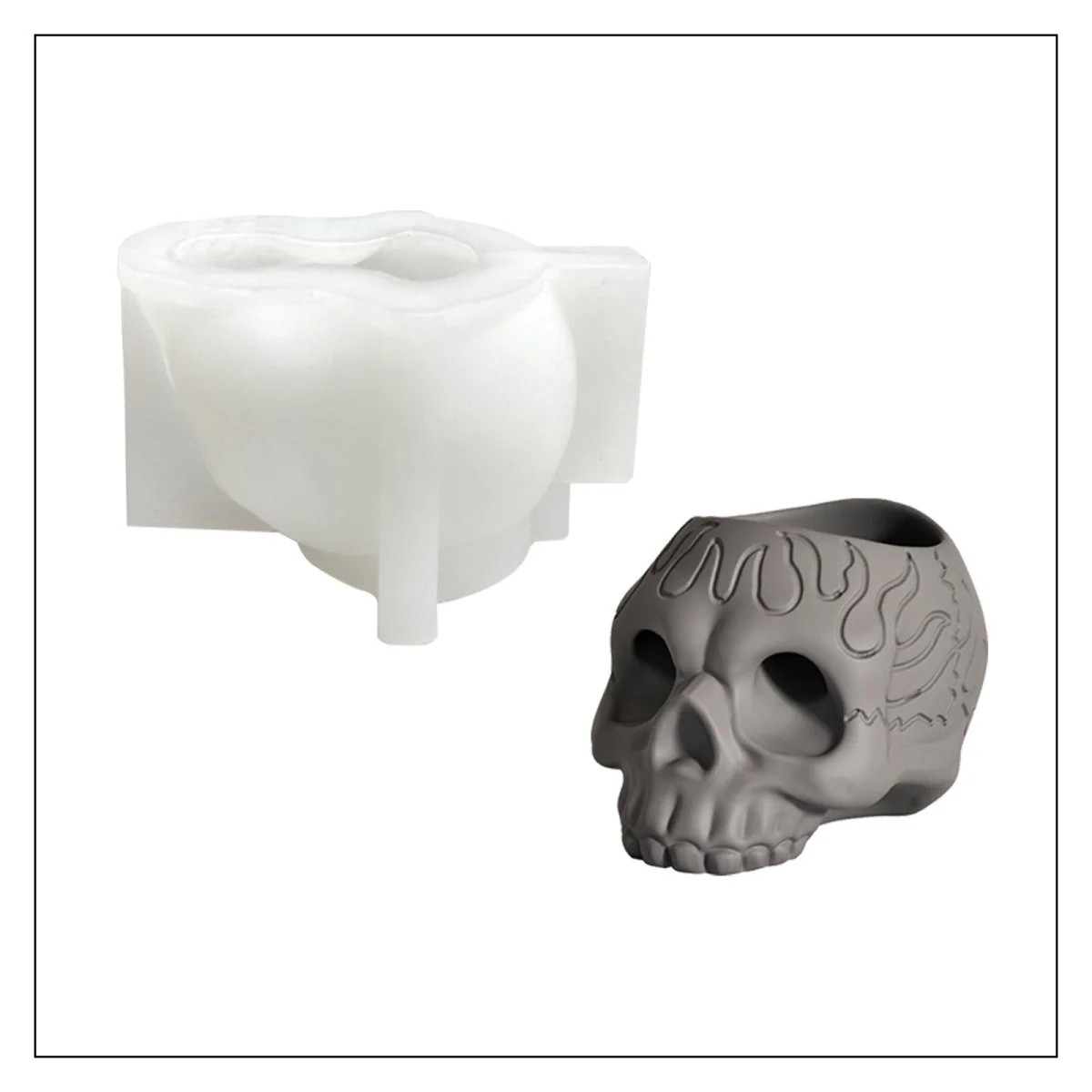 Spooklight Skull Candle Holder Silicone Mold - Image 12
