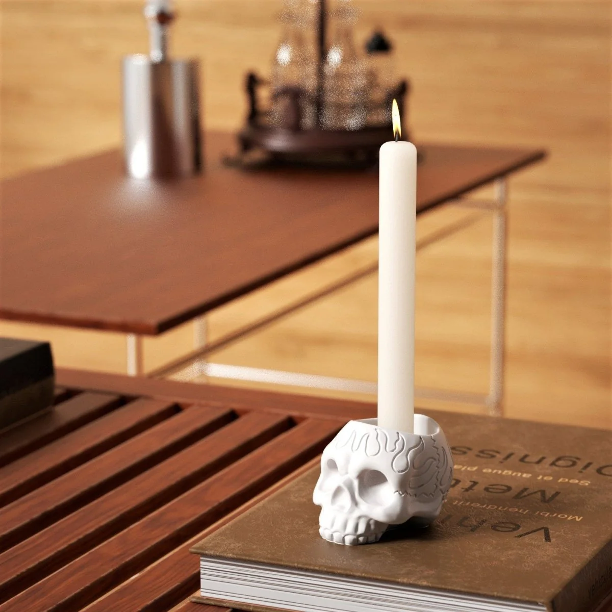 Spooklight Skull Candle Holder Silicone Mold - Image 6