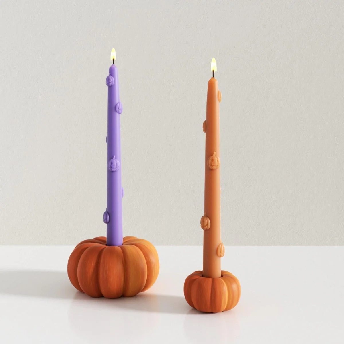 Jack-O'-Lantern Pumpkin Taper Candle Silicone Mold - Image 9