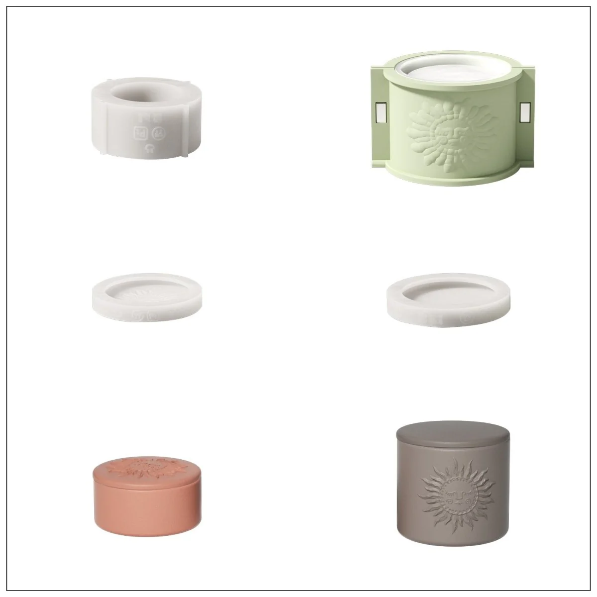 Sun Totem Candle Jar Silicone Mold - Short - Image 11