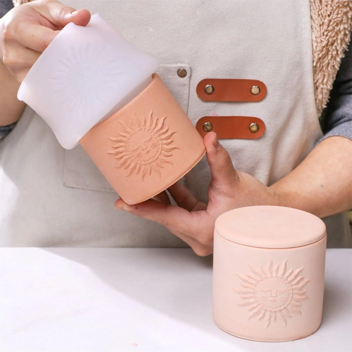 Sun Totem Candle Jar Silicone Mold - Tall - Image 3