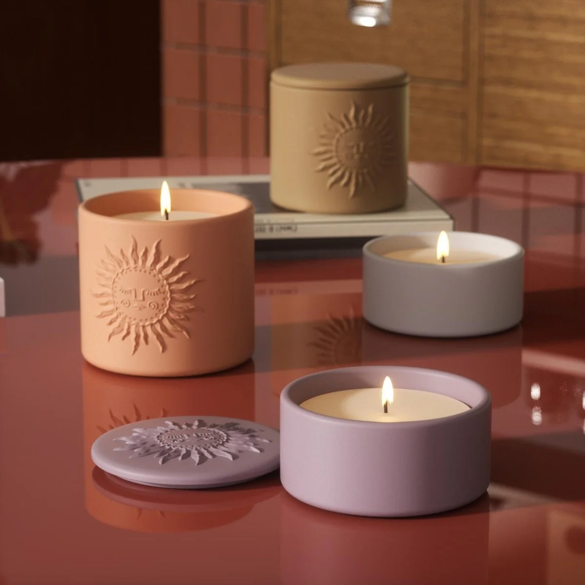 Sun Totem Candle Jar Silicone Mold - Tall - Image 8