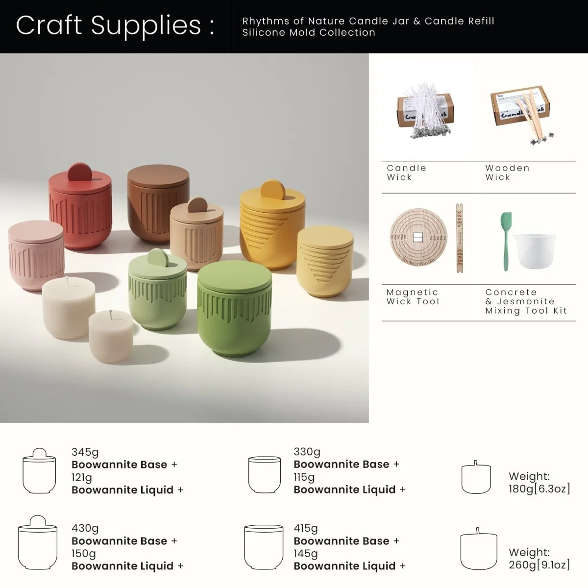 Rhythms of Nature Candle Jar Candle Refill Silicone Mold Collection - Image 9