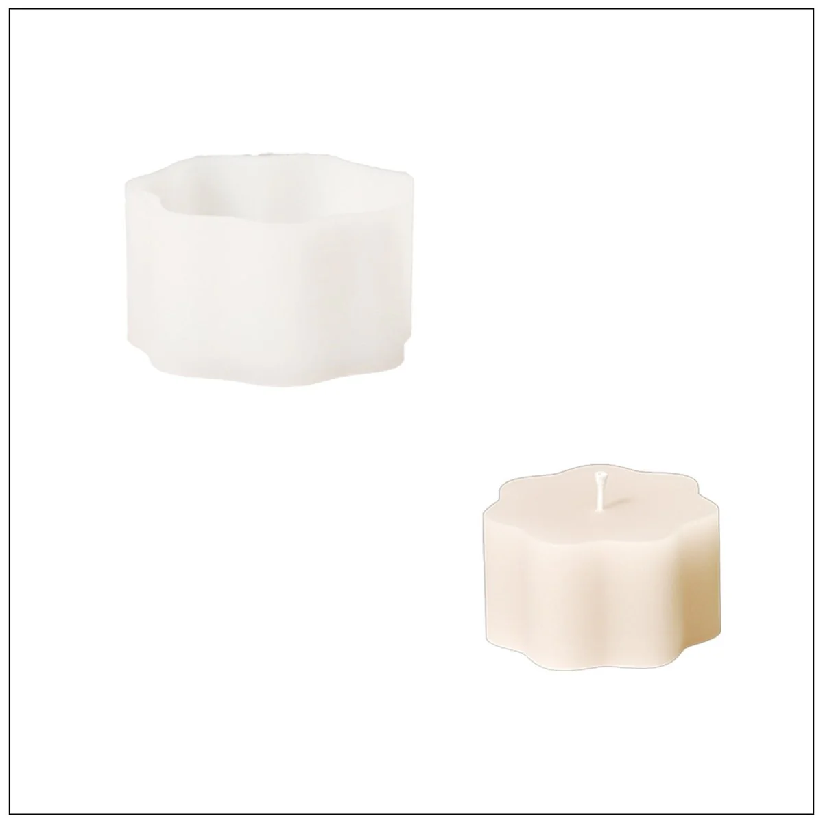 Mini Floral Column Candle Candle Jar with 10oz Candle Refill Silicone Mold - Image 12