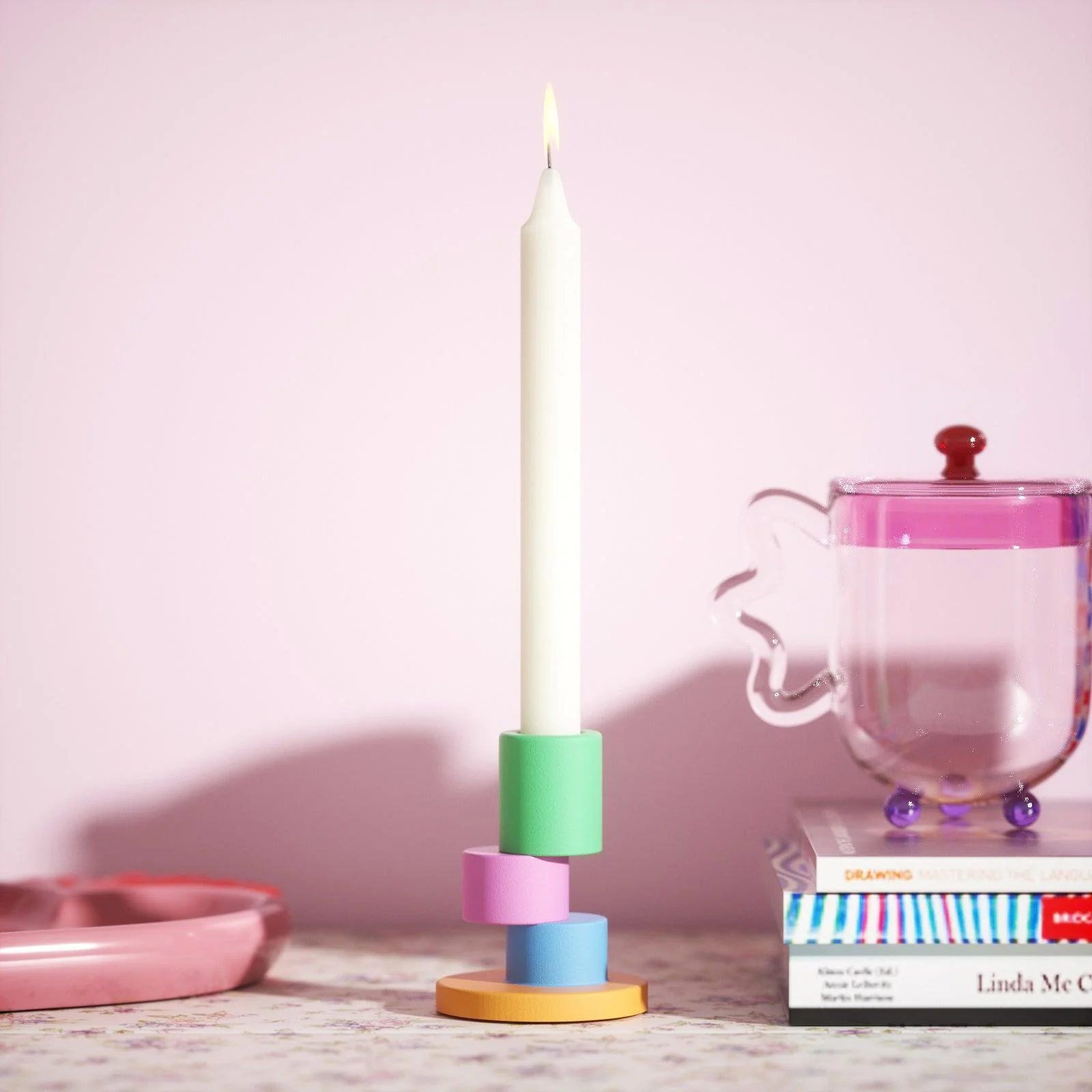 Misalignment Taper Candle Holder Silicone Mold - Image 5