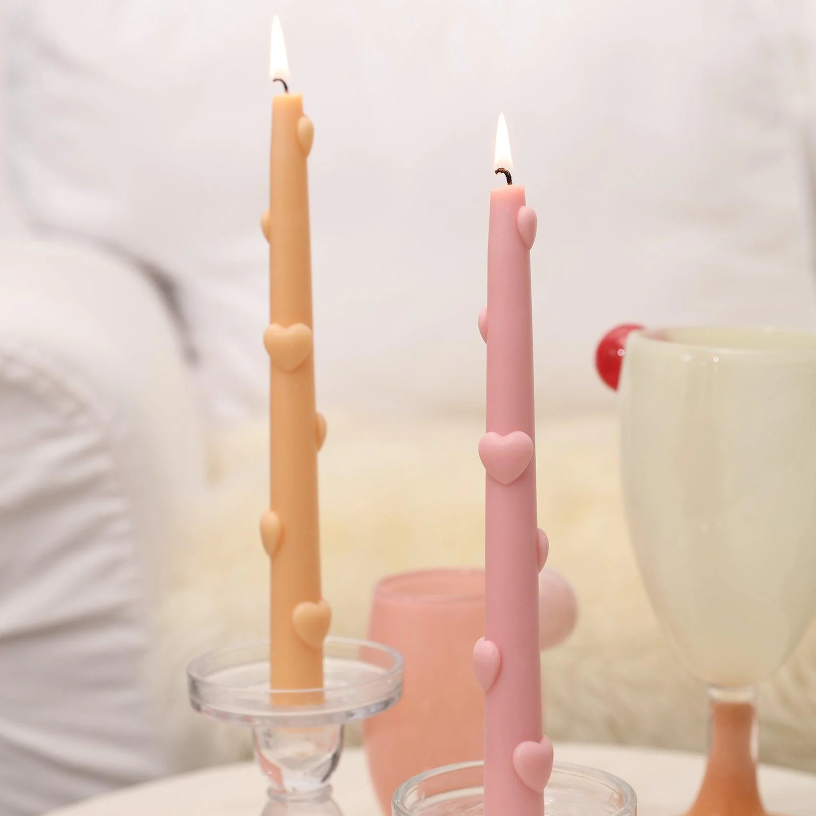 Love Heart Taper Candle Silicone Mold - Image 5