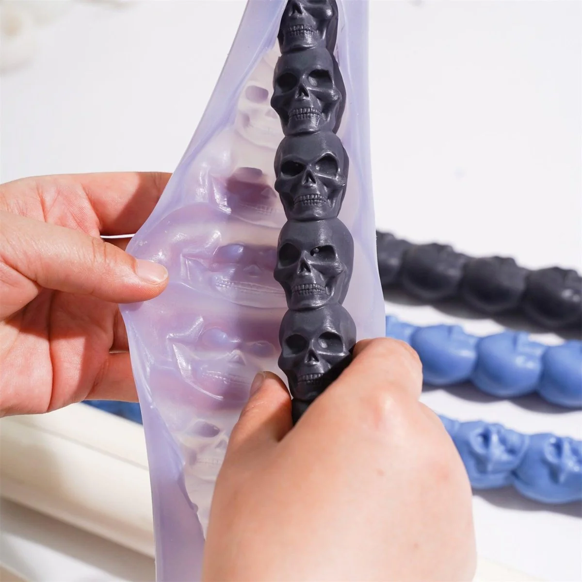 Spooky Stack Skull Taper Candle Silicone Mold - Image 2