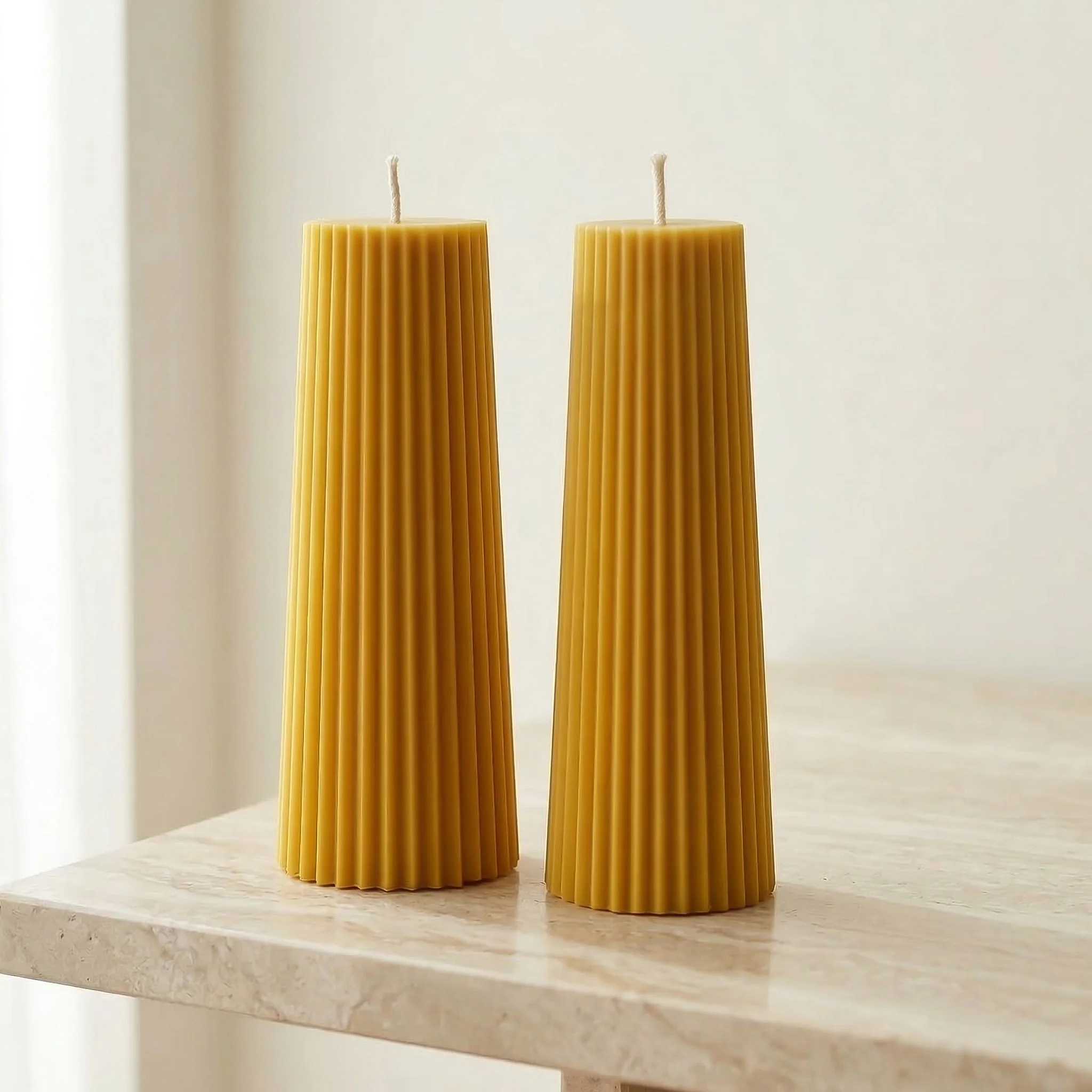 Tapered Fluted Acrylic Pillar Candle Mold - Image 2