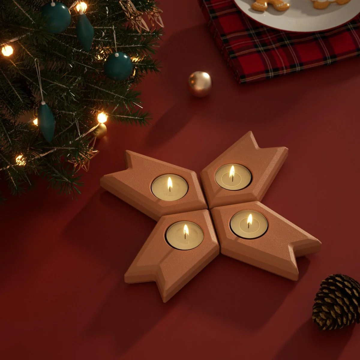 Advent Glow Puzzle Tealight Candle Holder Siicone Mold - Image 2