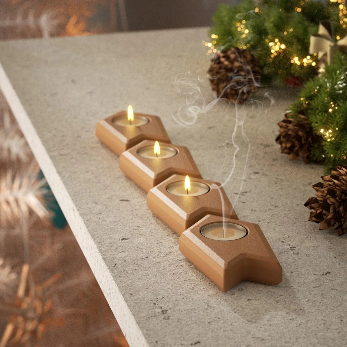 Advent Glow Puzzle Tealight Candle Holder Siicone Mold - Image 4