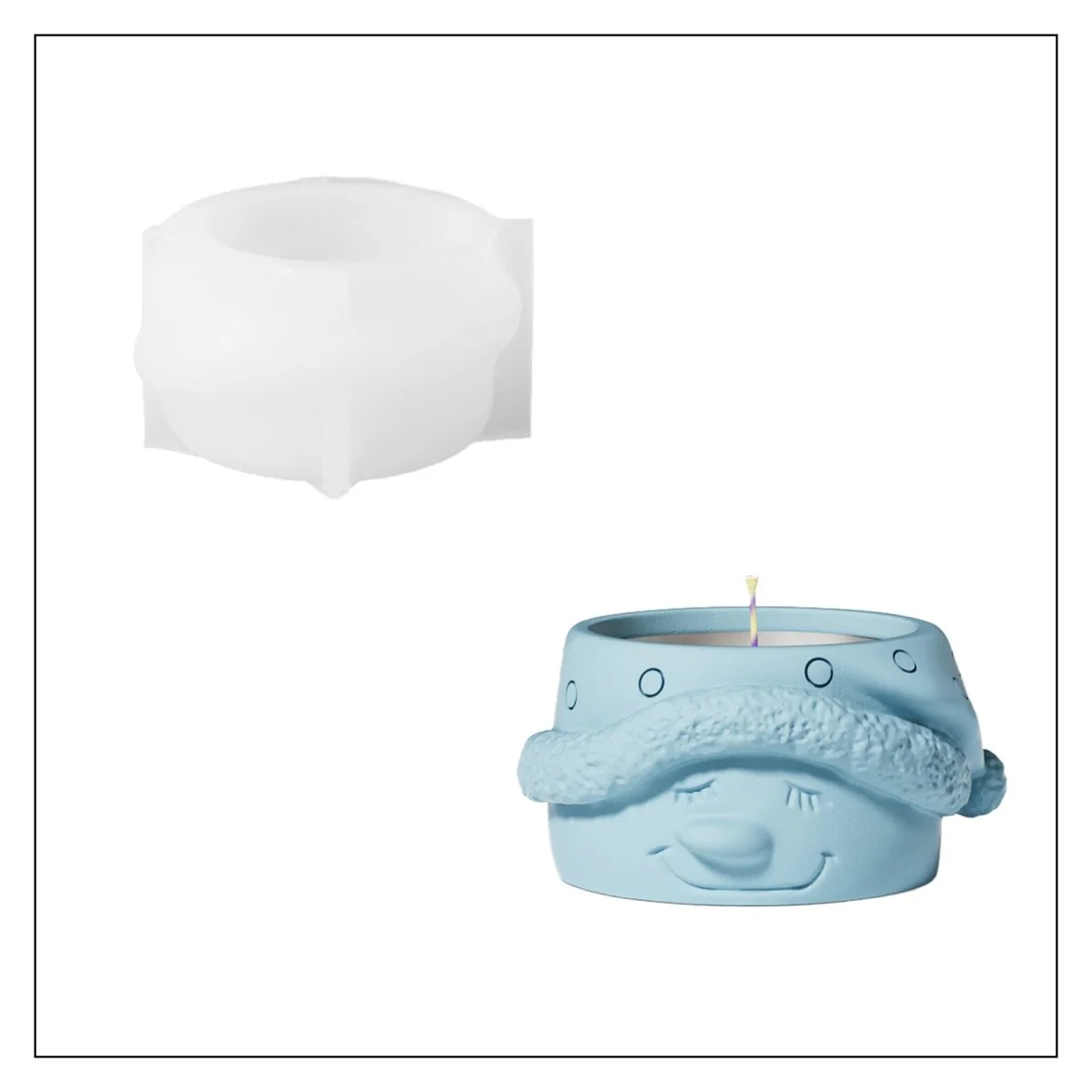 Christmas Snowman Tealight Candle Holder Silicone Mold - Image 9