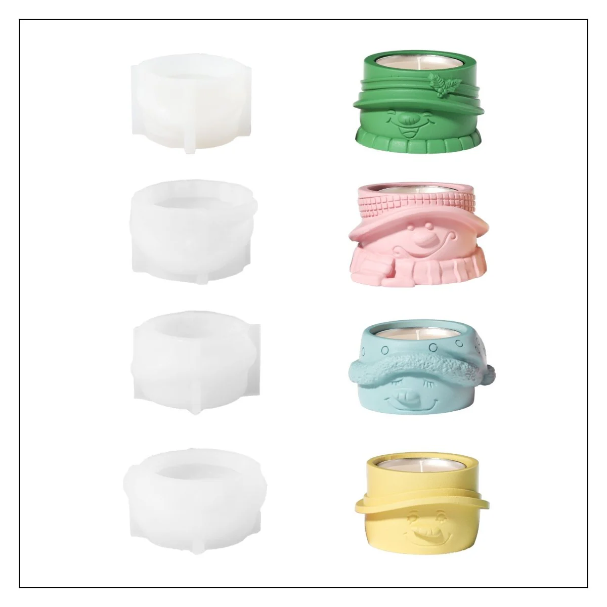 Christmas Snowman Tealight Candle Holder Silicone Mold - Image 10