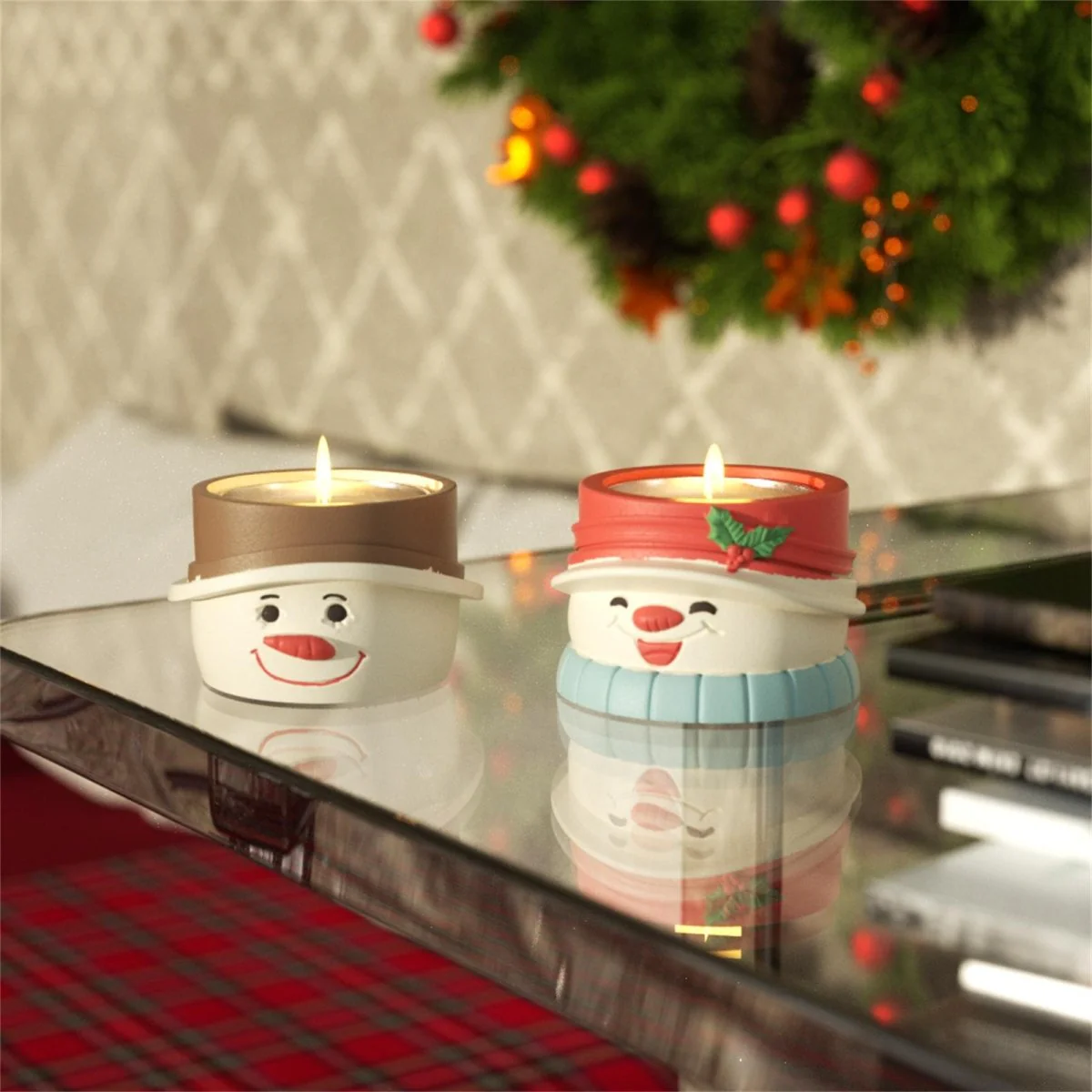 Christmas Snowman Tealight Candle Holder Silicone Mold Collection - Image 7