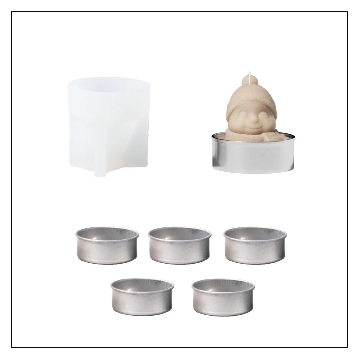 Jolly Winter Characters Tealight Candle Silicone Mold Collection - Image 14