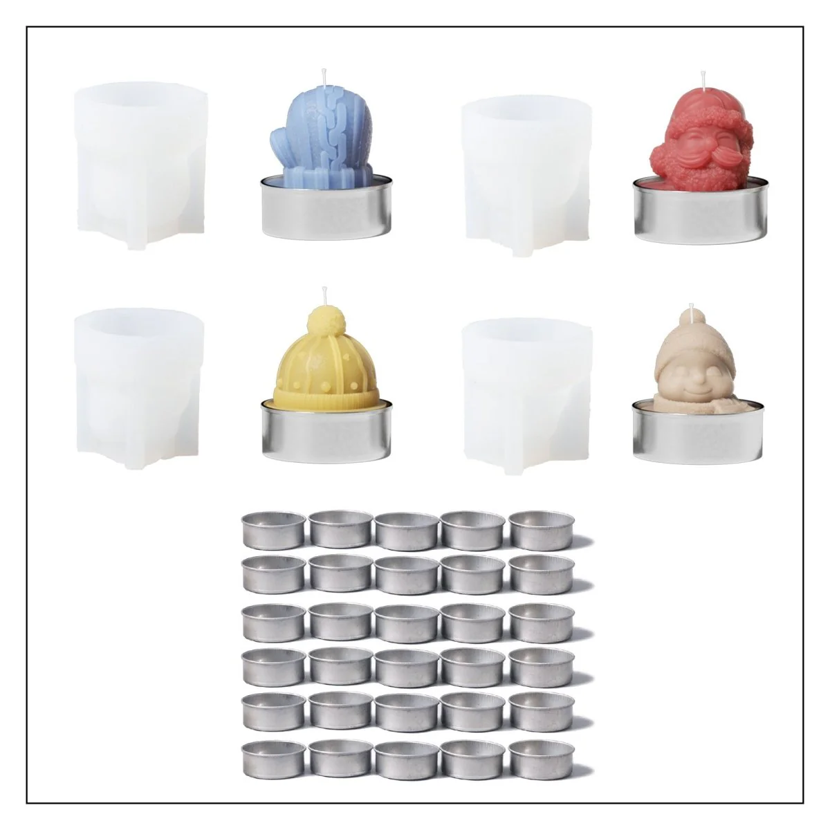 Jolly Winter Characters Tealight Candle Silicone Mold Collection - Image 16