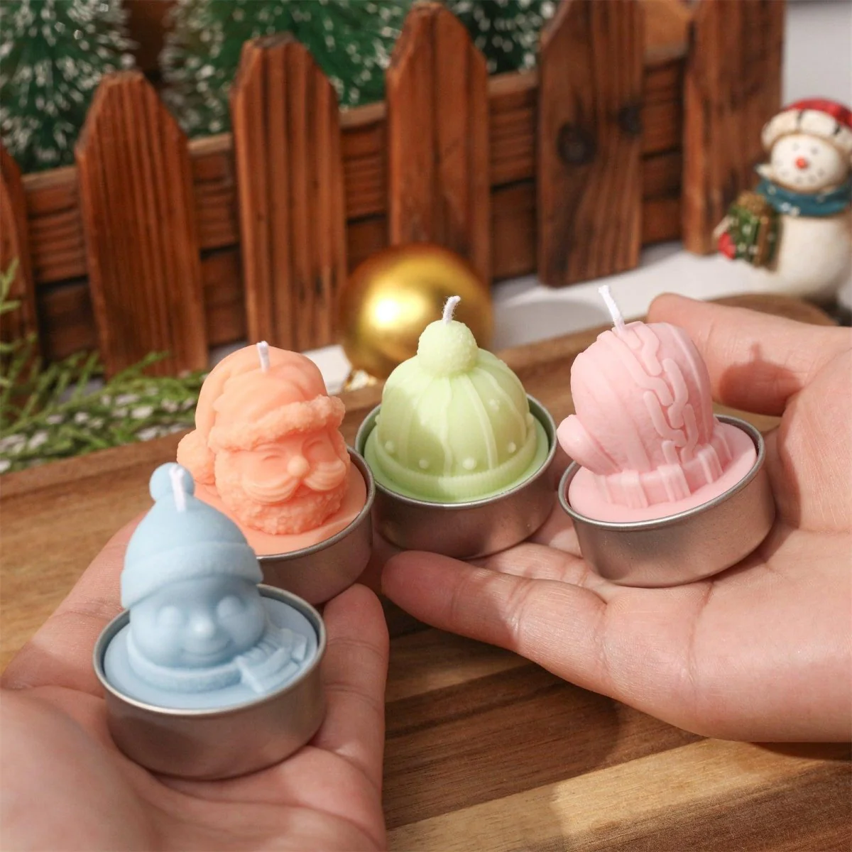Jolly Winter Characters Tealight Candle Silicone Mold Collection - Image 5