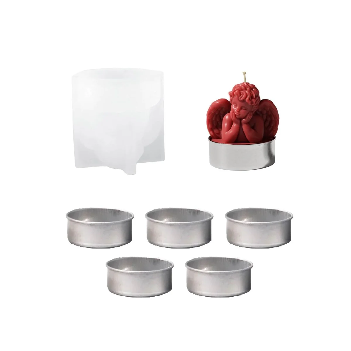 Dreamy Angel Tealight Candle Silicone Mold Collection - Image 10