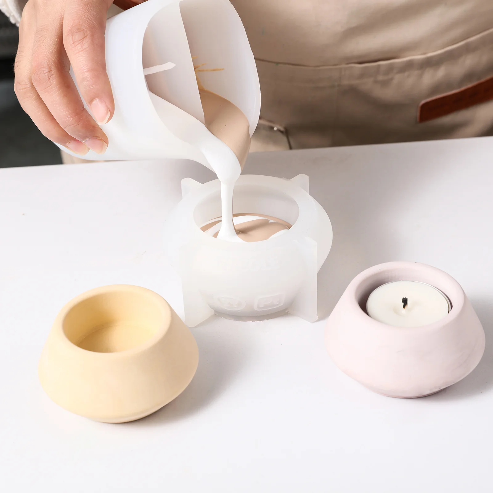 Zen Stone Tealight Candle Holder Silicone Mold - Image 2