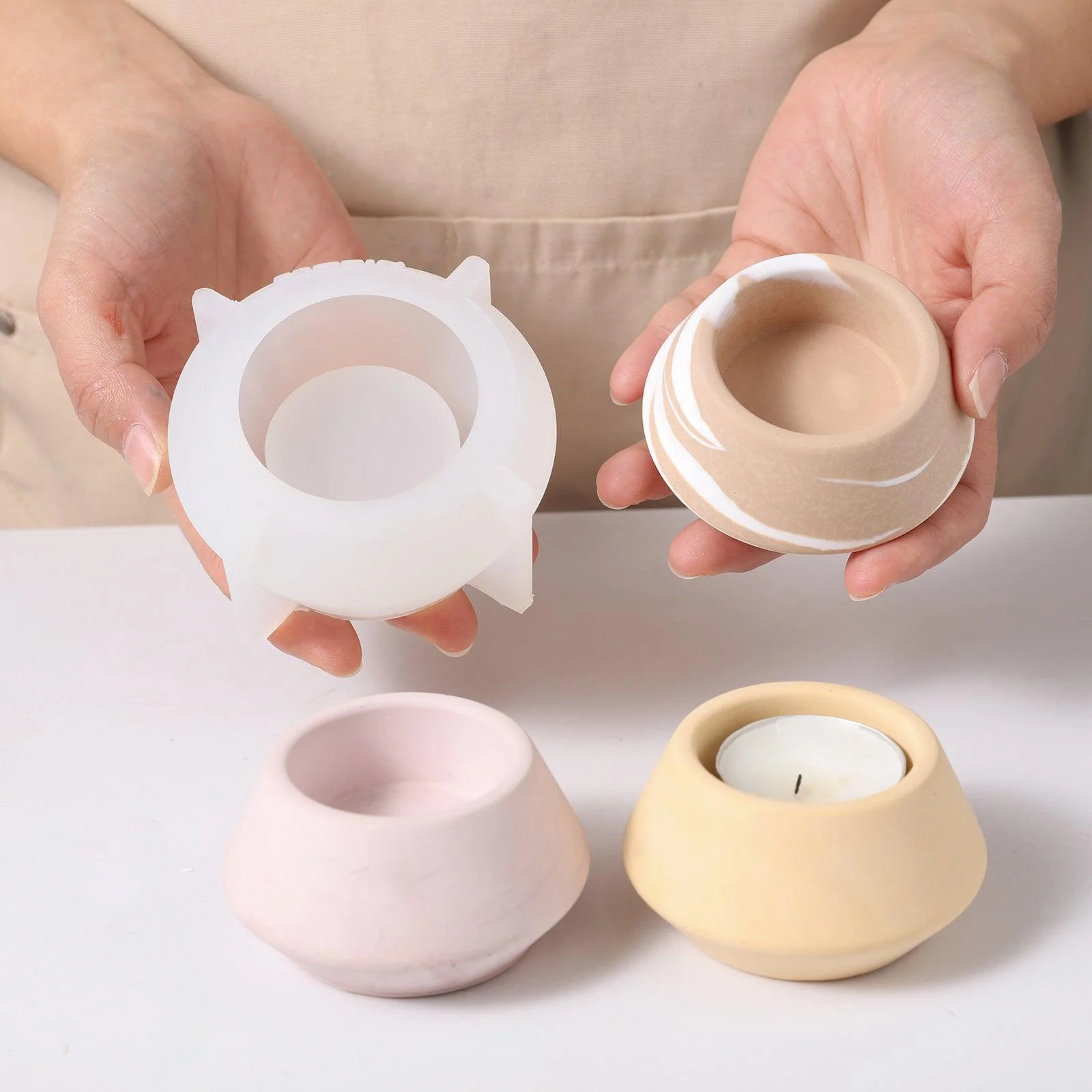 Zen Stone Tealight Candle Holder Silicone Mold - Image 3
