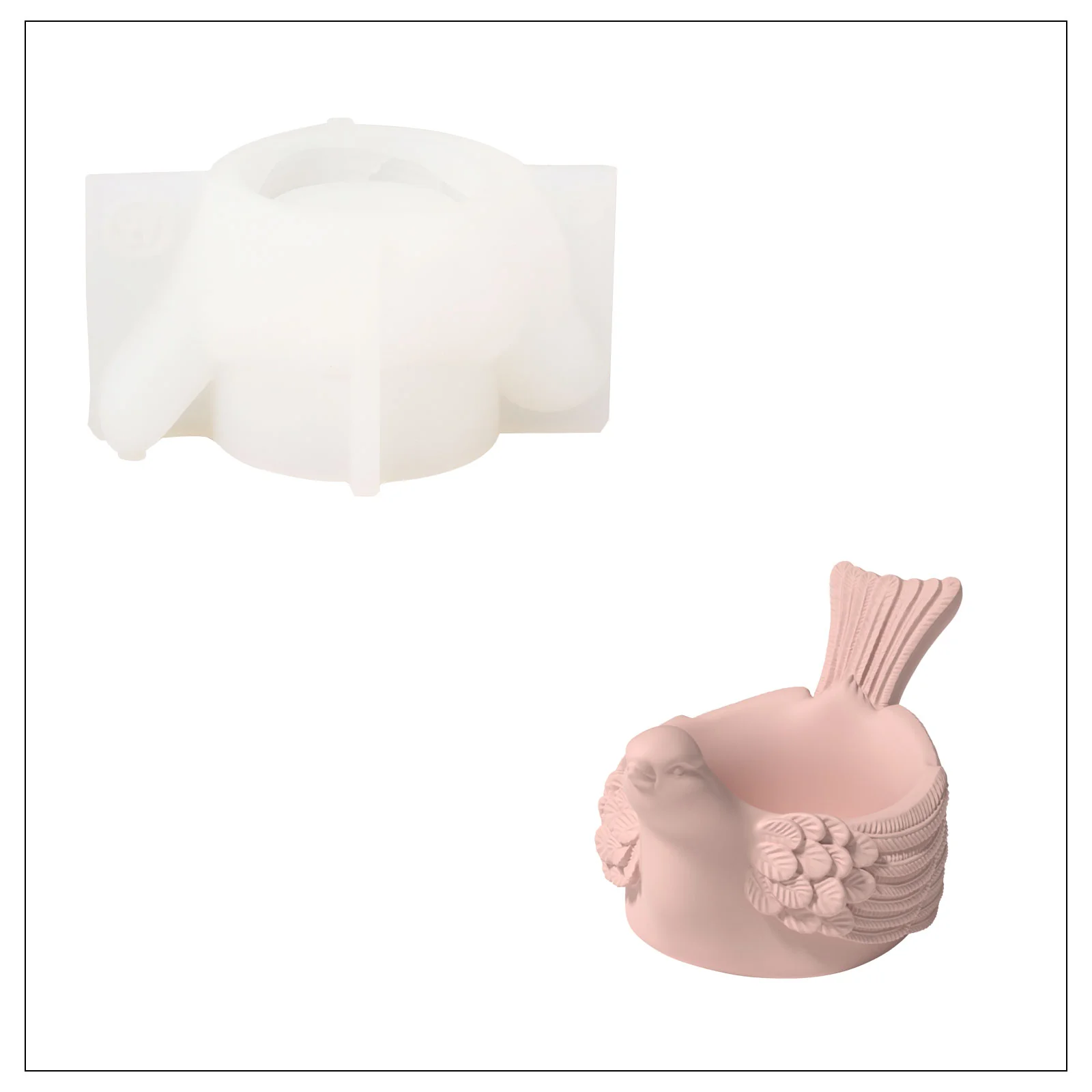 Joyful Bliss Bird Tealight Candle Holder Collection Silicone Mold - Image 11