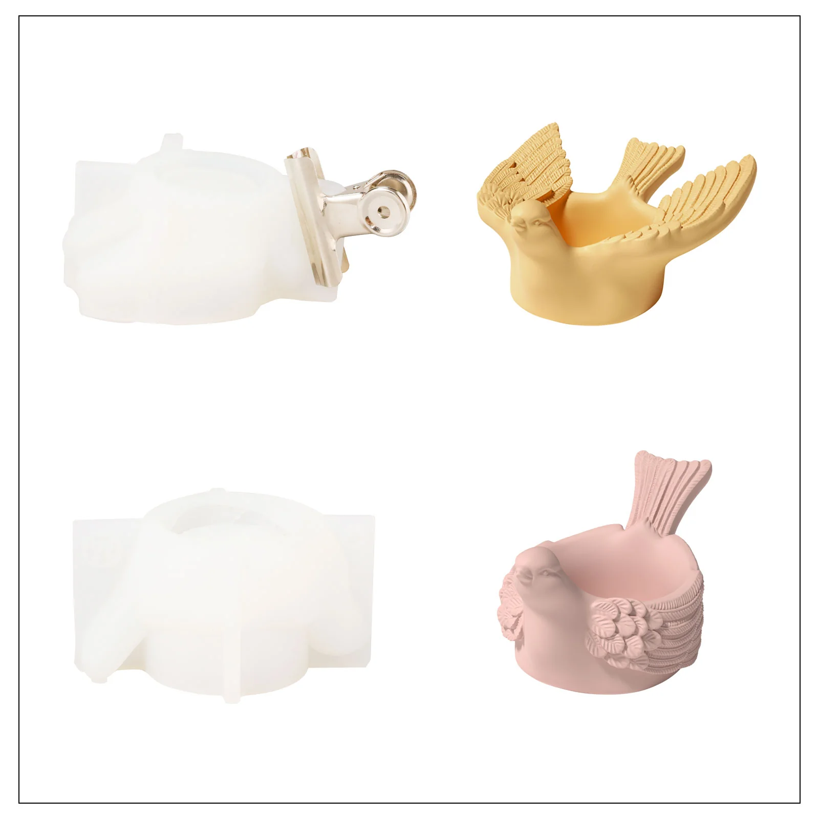 Joyful Bliss Bird Tealight Candle Holder Collection Silicone Mold - Image 12