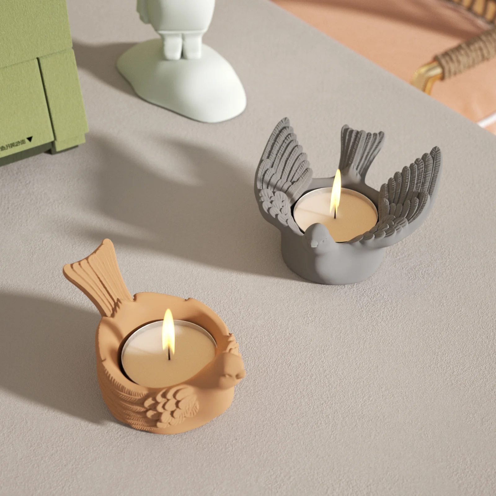 Joyful Bliss Bird Tealight Candle Holder Collection Silicone Mold - Image 5